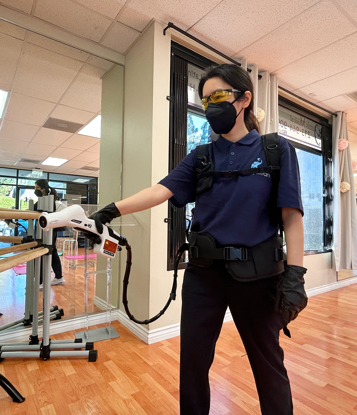 Getty Team technician performing commercial disinfection services