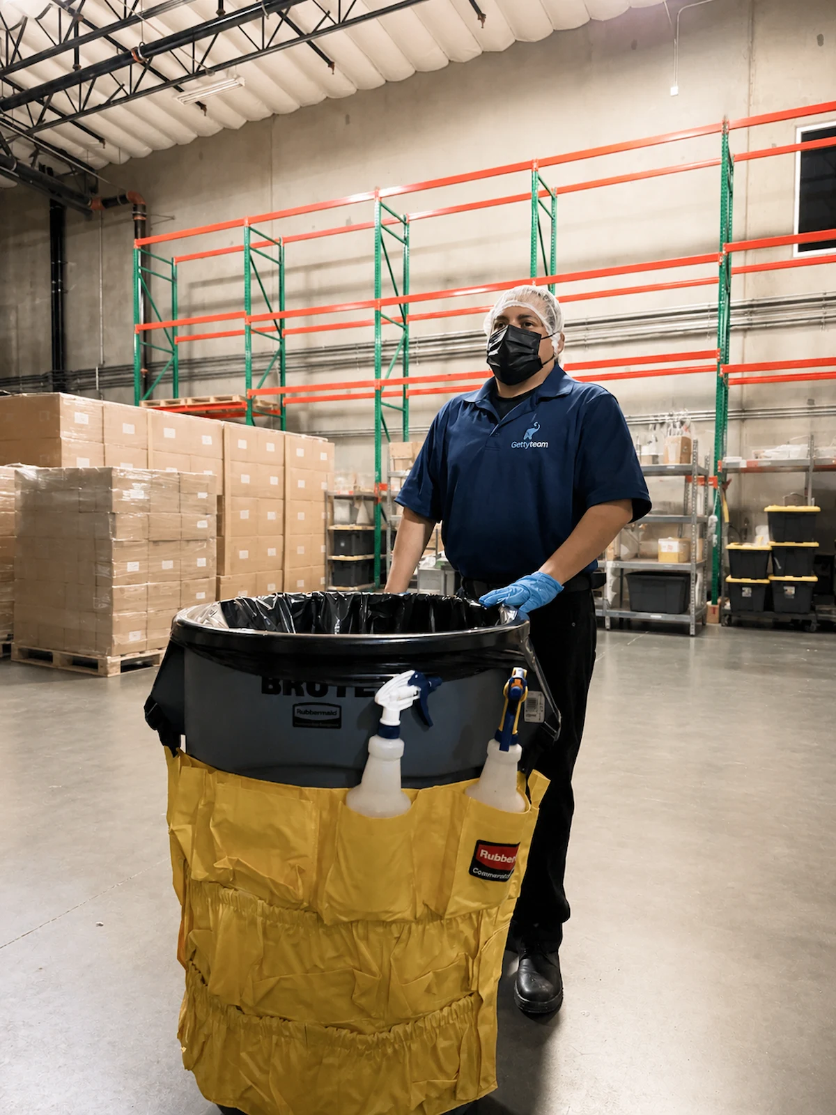 Getty Team employee providing facility support inside a food manufacturing and distribution environment.
